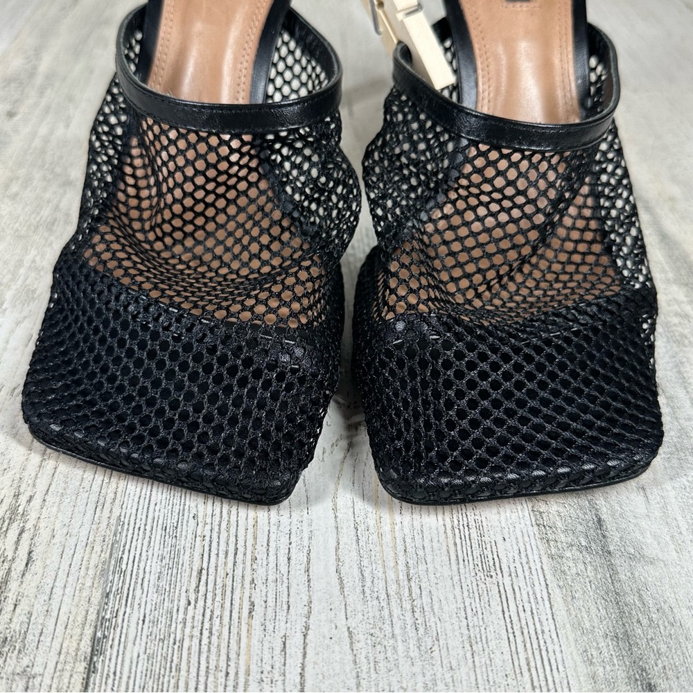 BCBGMaxAzria Black Mesh Slip-On Heels - Picture 7 of 8